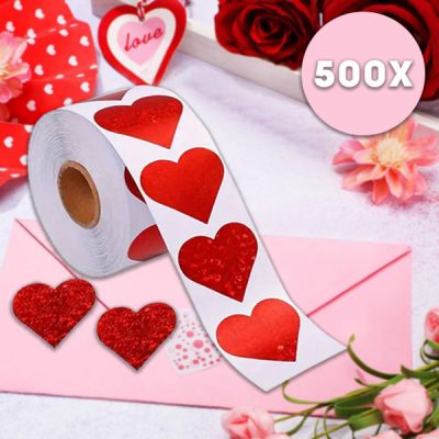 Αυτοκόλλητο σε σχήμα καρδιάς (500τμχ) | HEARTSTICKER
